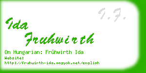 ida fruhwirth business card